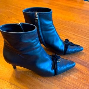 Ferragamo leather booties.